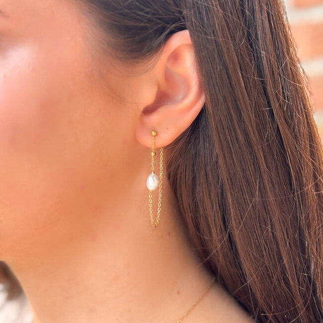 ZAG  Bijoux Lange parel oorbellen