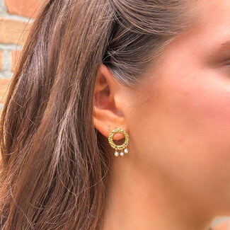 ZAG  Bijoux Gouden gehamerde oorbellen