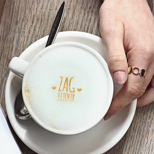 ZAG  Bijoux Gouden stainless steel tijdloze ring met cirkels