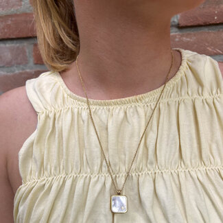 ZAG  Bijoux Goudkleurige ketting met parelmoer bedel