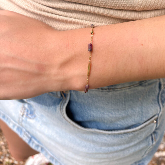 ZAG  Bijoux Armband met rode stenen