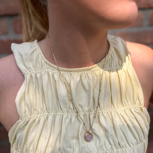 ZAG  Bijoux Rozenkwarts munt ketting