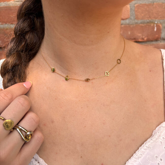 ZAG  Bijoux Goudkleurige ketting met symbolen
