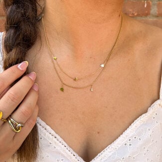 ZAG  Bijoux Dubbele ketting met klavers