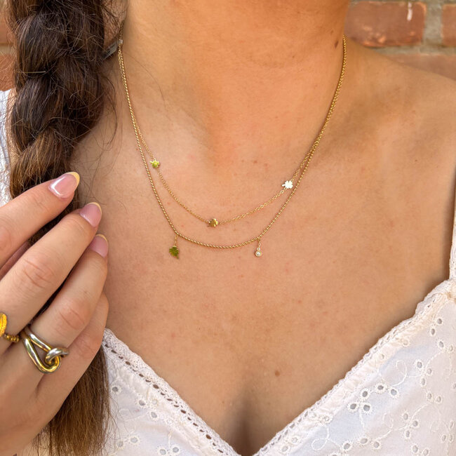 ZAG  Bijoux Dubbele ketting met klavers
