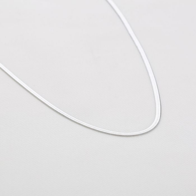 Beadle Smiley of platte schakelketting zilver