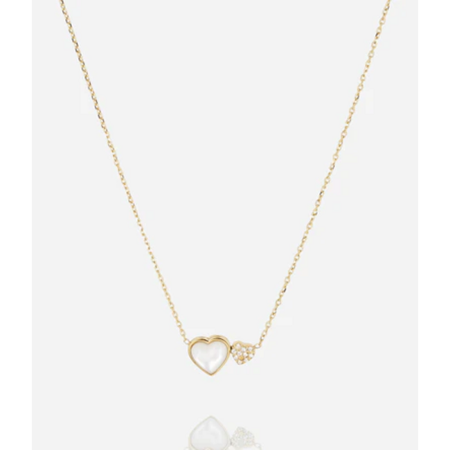 ZAG  Bijoux ZAG Bijoux ketting met wit hartje en fonkelend steentje