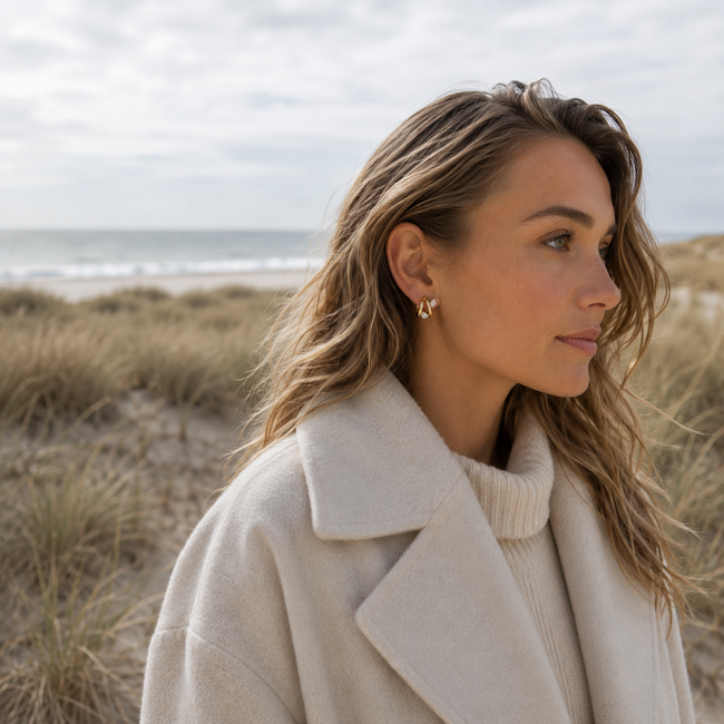 ZAG  Bijoux Goud bijzondere tijdloze luxe oorbellen met subtiele glitter