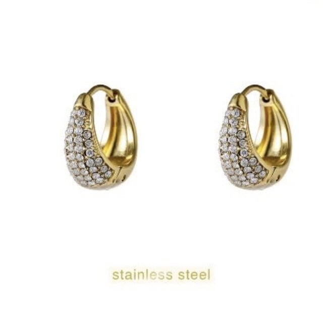 Day & Eve  Goud glitter oorbellen