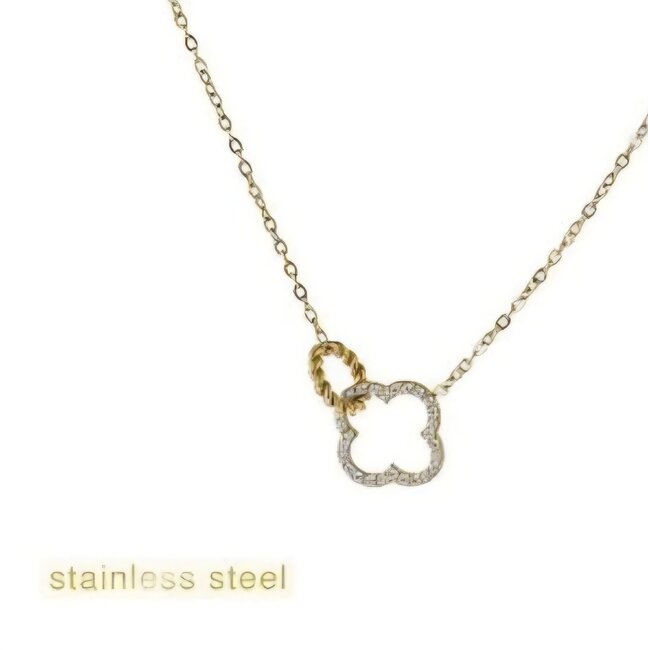 Day & Eve  Gouden ketting met klavers