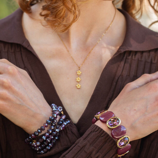 Biba Warme rijke aubergine paarse armband