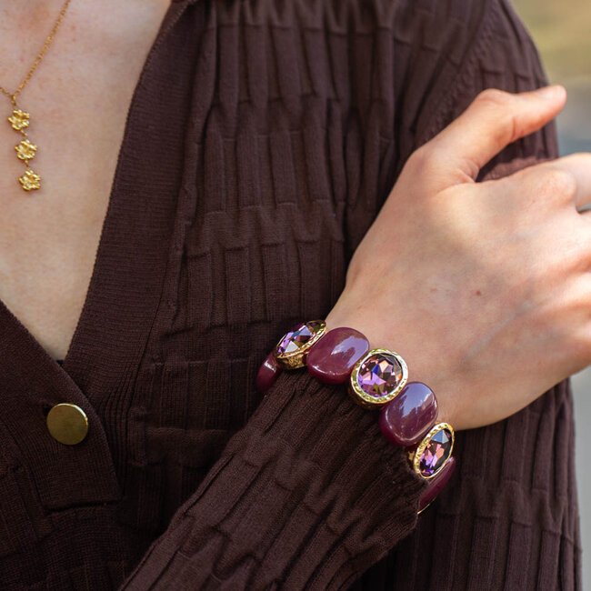 Biba Warme rijke aubergine paarse armband