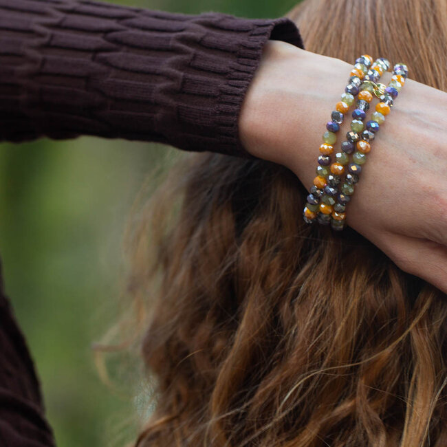 Biba Armband met goene en gele facetkralen
