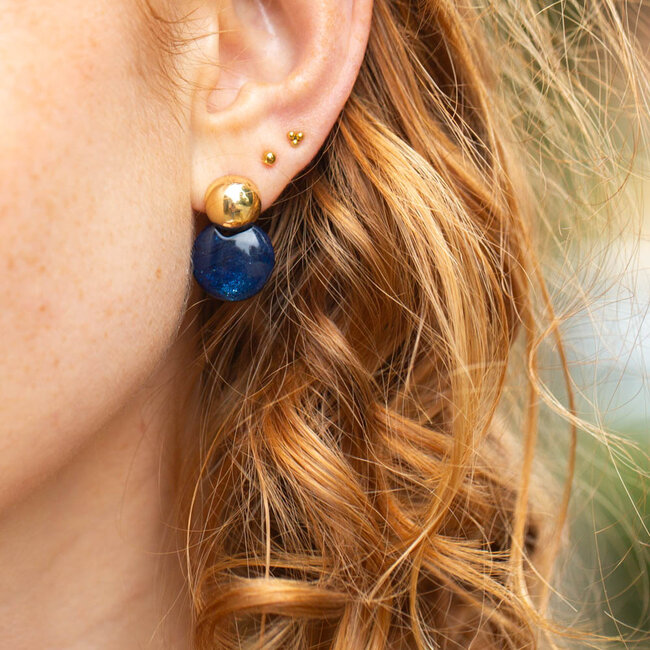Biba Denim blauwe oorbellen