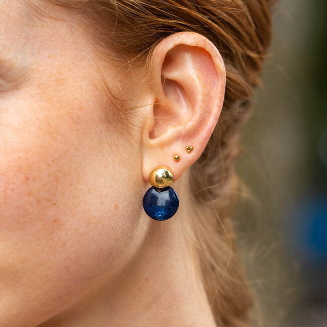 Biba Denim blauwe oorbellen