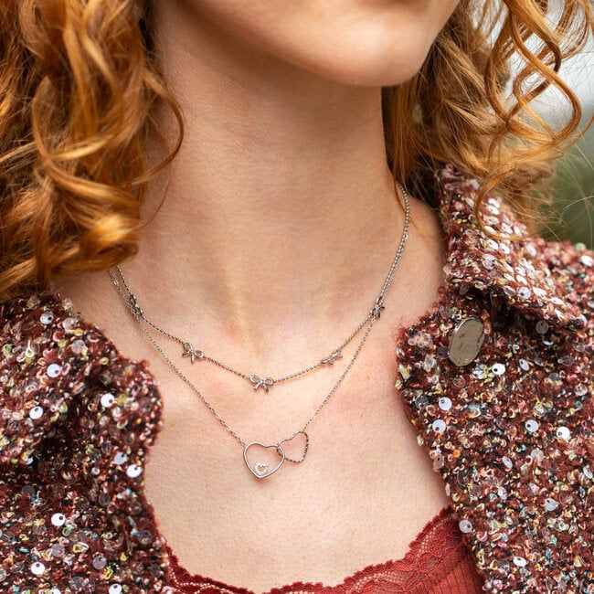 Day&Eve stainless steel ketting harten of strikjes