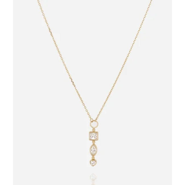 Goud perfecte laagjes kettingen met hart of sparkle of steentjes