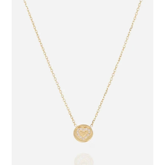 Goud perfecte laagjes kettingen met hart of sparkle of steentjes