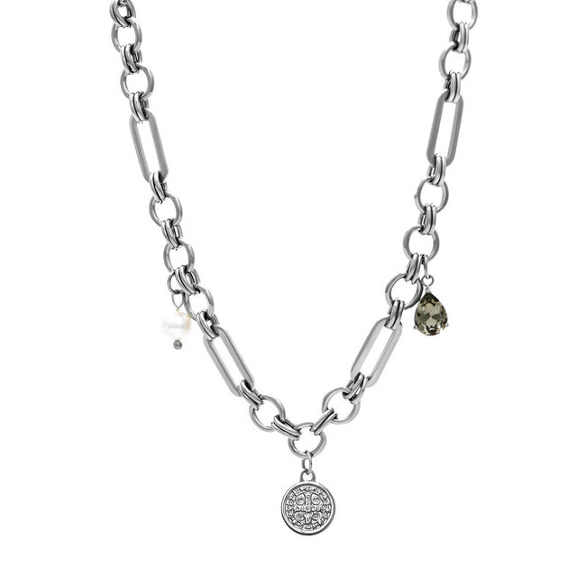 IXXXI Ixxxi ketting Sorel zilver met parel en druppel bedel