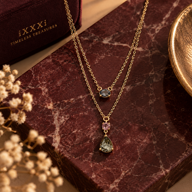 IXXXI Ixxxi  dubbele goud Ketting Sorel met druppel