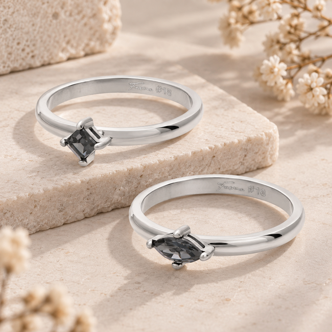 IXXXI iXXXi Fame ring Noir zilver  crystal