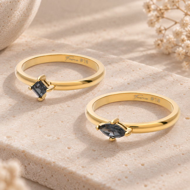 IXXXI iXXXi Fame ring Noir goud crystal