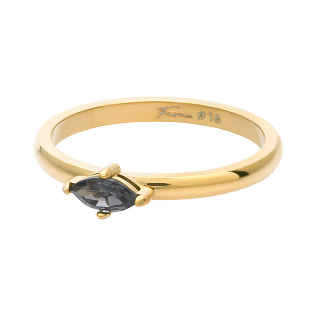 IXXXI iXXXi Fame ring Noir goud crystal