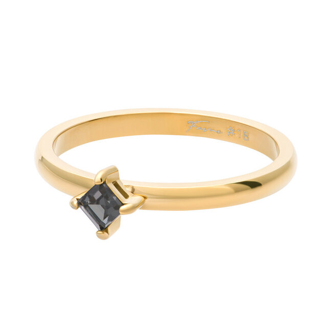 IXXXI iXXXi Fame ring Noir goud crystal