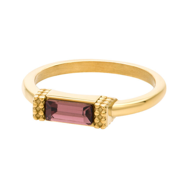 IXXXI Ixxxi Fame Alora  ring met crystal strass burgundy steentjes