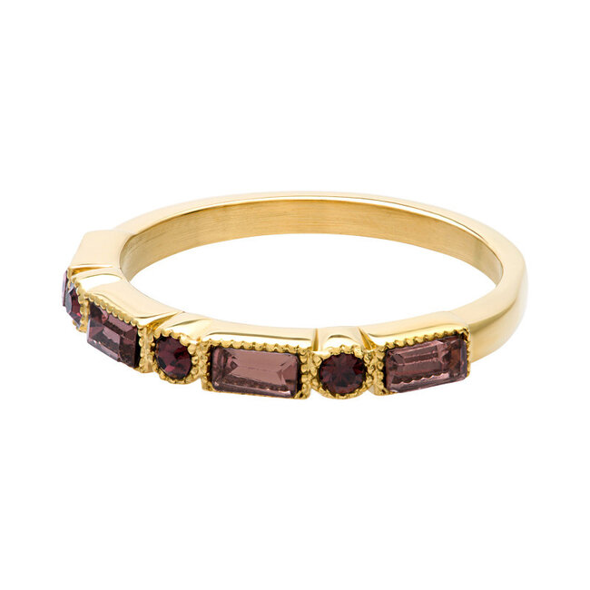 IXXXI Ixxxi Fame  ring met crystal strass burgundy steentjes