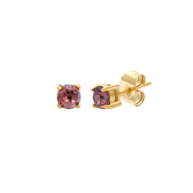 IXXXI iXXXi prachtige oorbellen in burgundy smokey crystal steen