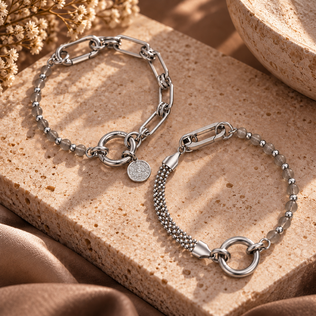 IXXXI iXXXi complete connect armband munt schakels zilver
