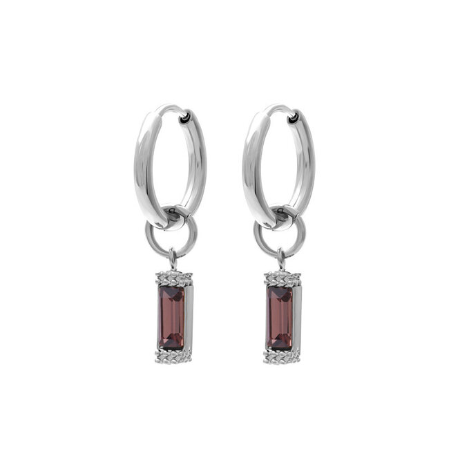 Ixxxi Burgundy  ring of oorbellen