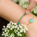 ZAG  Bijoux Turquoise armband klaver of steentjes