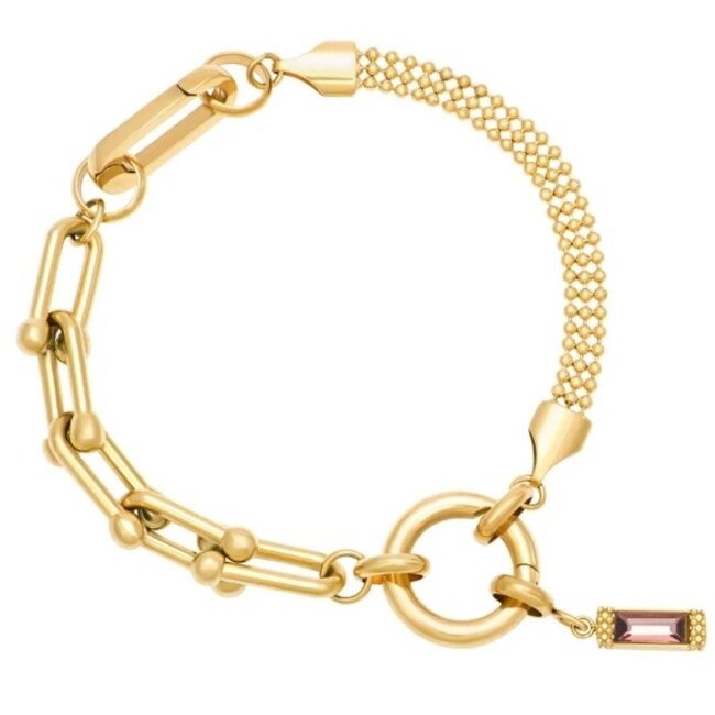 iXXXi complete connect armband goud of zilver met burgundy hanger