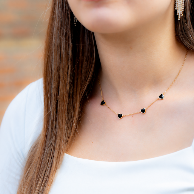 Zwarte harten ketting