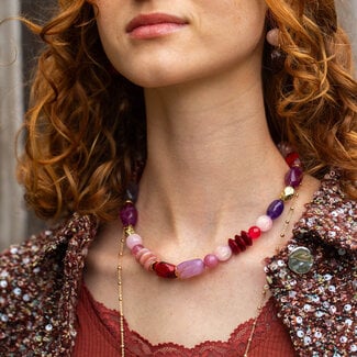 Biba Lila paars roze ketting