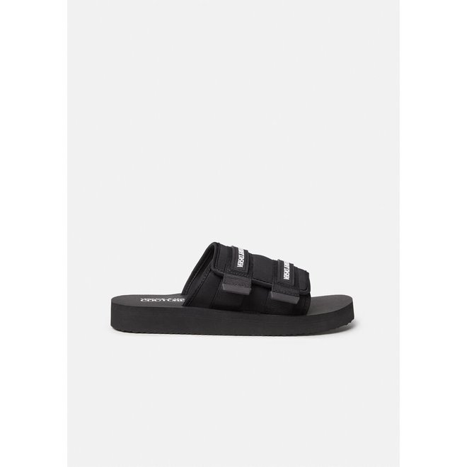 Logo Strap Slippers | Zwart | Versace Jeans Couture
