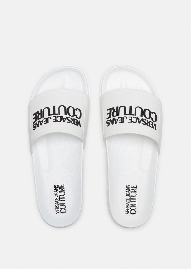Versace Jeans Couture | Logo rubber slides / White | Royalz - Royalz