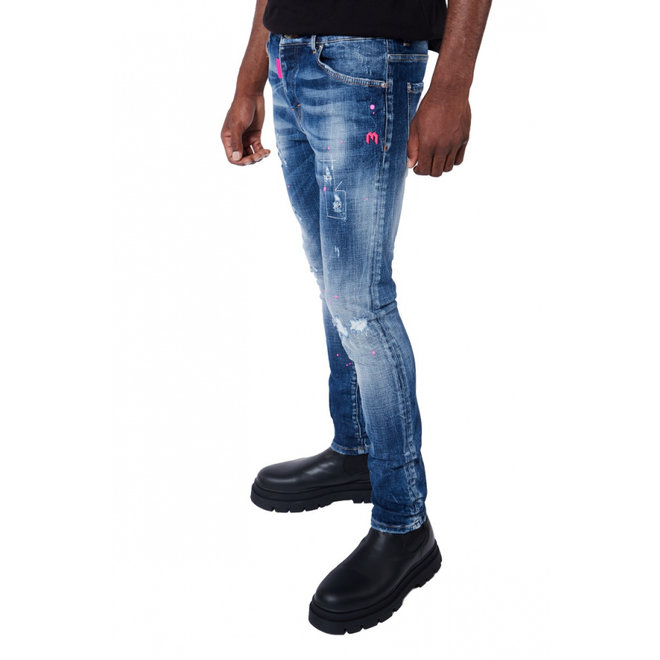 Neon Pink Spots Denim Jeans | My Brand