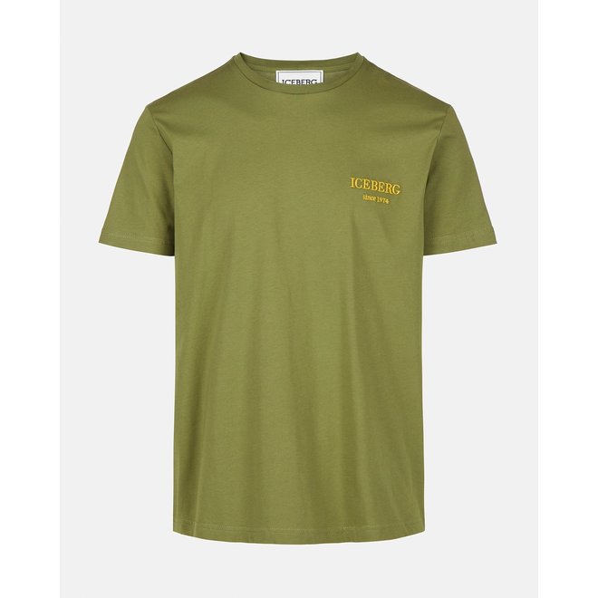 Groen Iceberg t-shirt met geel heritage logo