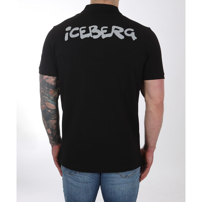 Zwarte Iceberg polo met logo