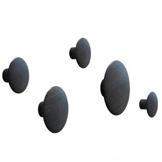 Muuto Dots-set (van 5 kledinghaken) zwart