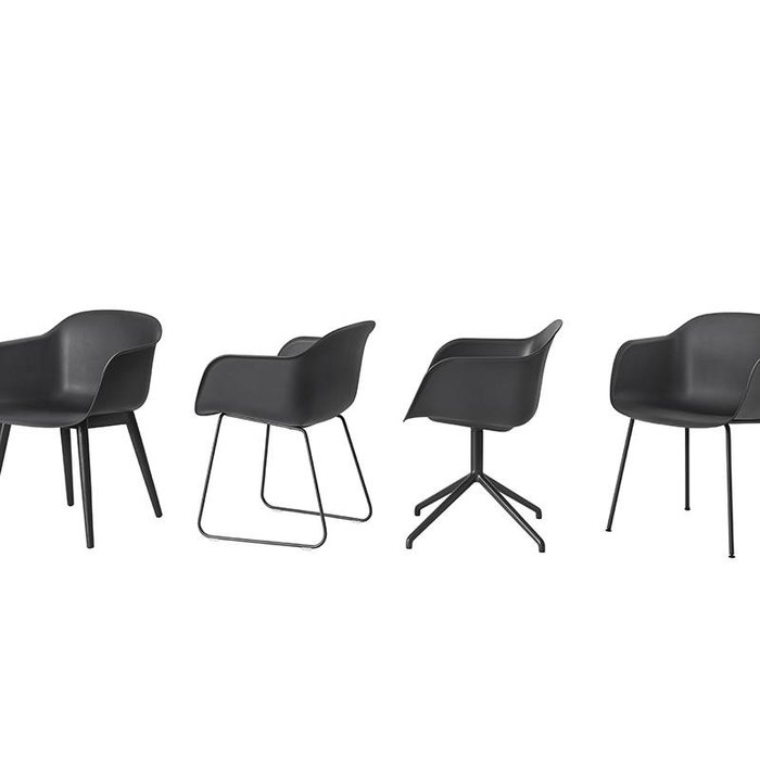 Muuto Fiber Side Chair pieds traineaux