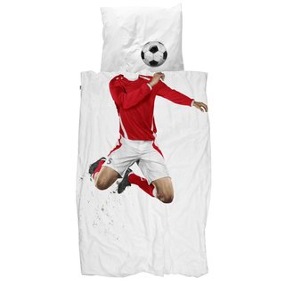 SNURK beddengoed Voetballer (rood) dekbedovertrek 1p