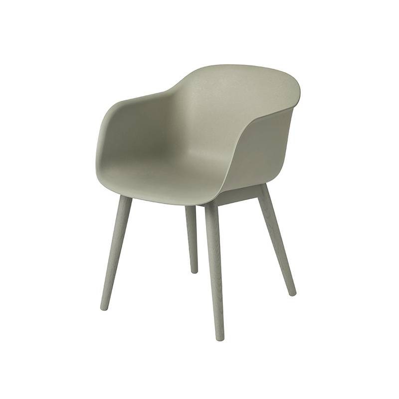 HAY Fiber Armchair houten onderstel