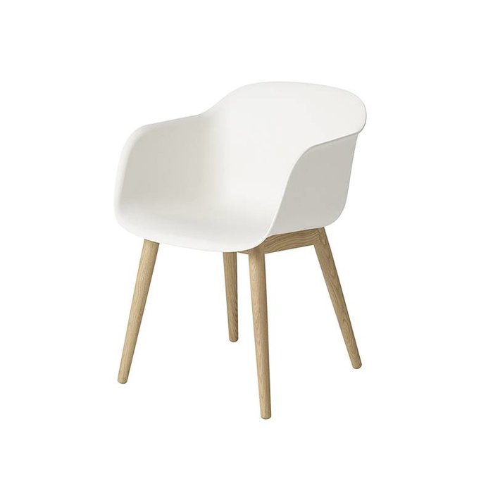 Muuto Fiber Armchair houten onderstel