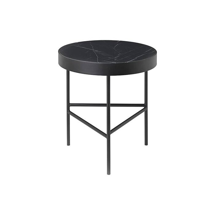 Fermliving Table d'appoint en marbre noir - Fermliving
