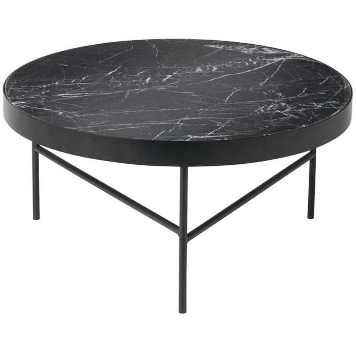 Fermliving Table d'appoint en marbre noir - Fermliving