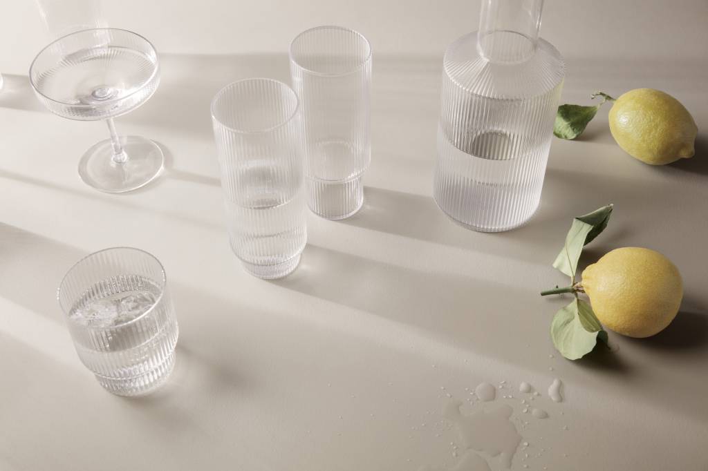 Fermliving Ripple long drinks glasses clear (set van 4)